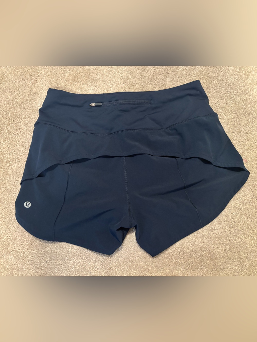 lululemon athletica Navy Women’s Running Shorts with Zip Pocket